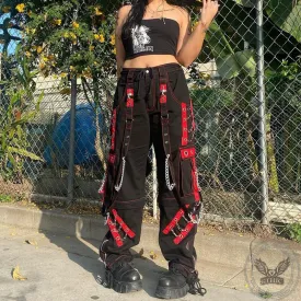 Chain Design Polyester Cargo Pants