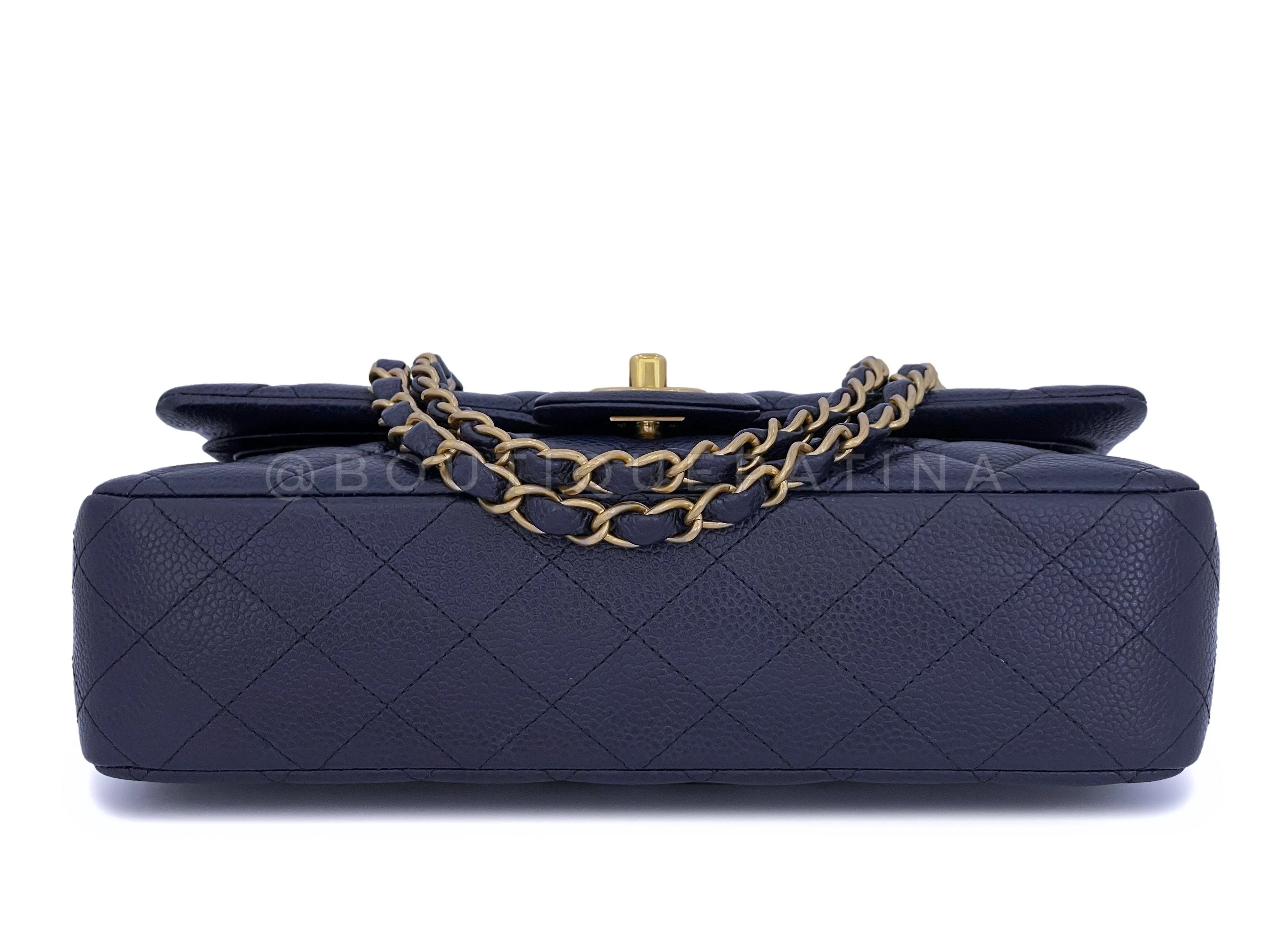 Chanel 16C Navy Blue Caviar Medium Classic Double Flap Bag GHW