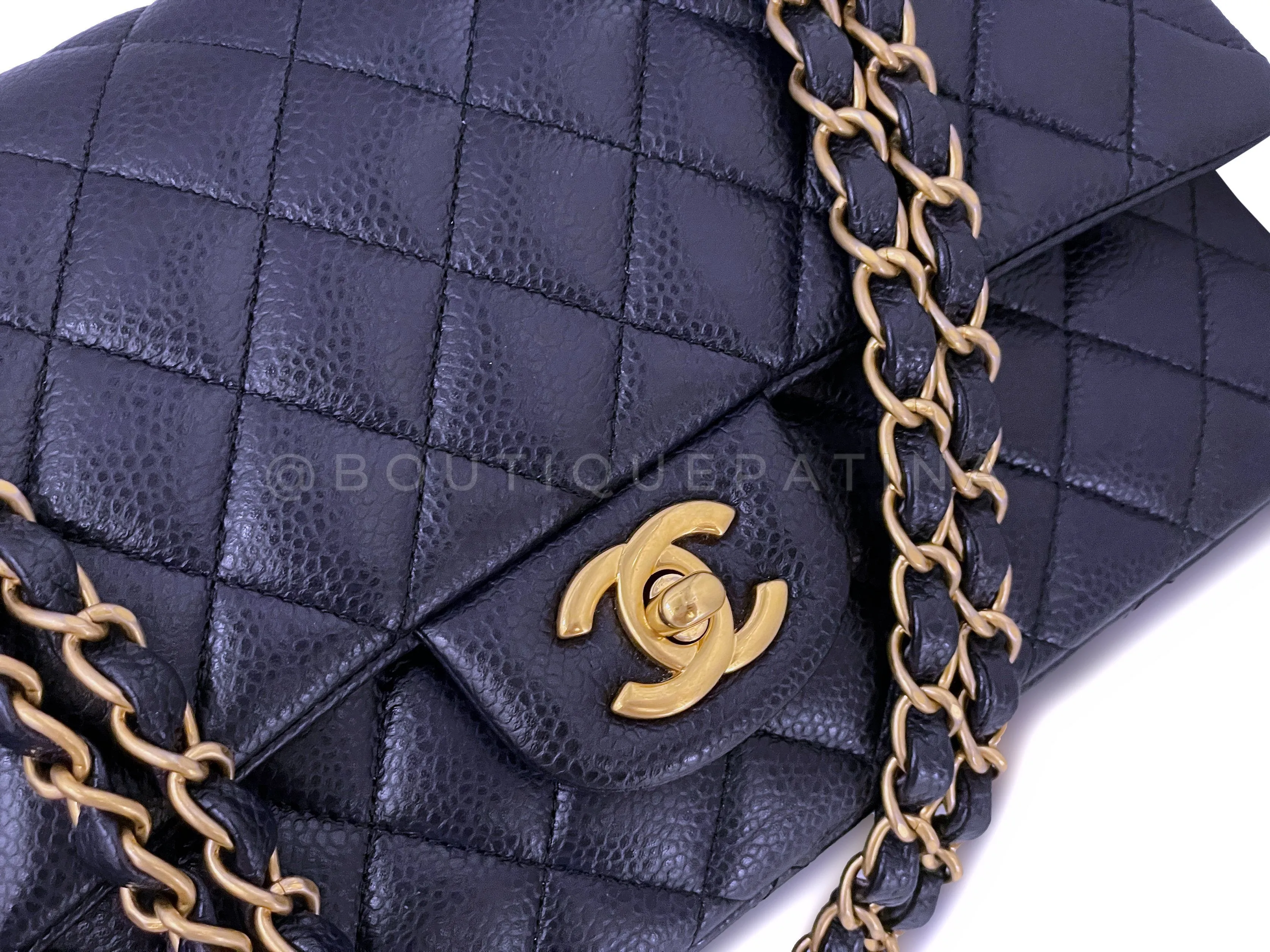 Chanel 16C Navy Blue Caviar Medium Classic Double Flap Bag GHW