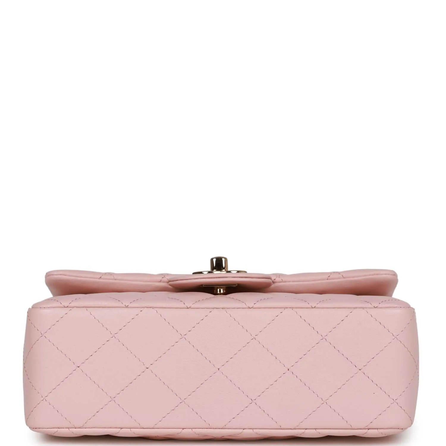 Chanel Mini Rectangular Flap Bag Pink Lambskin Light Gold Hardware