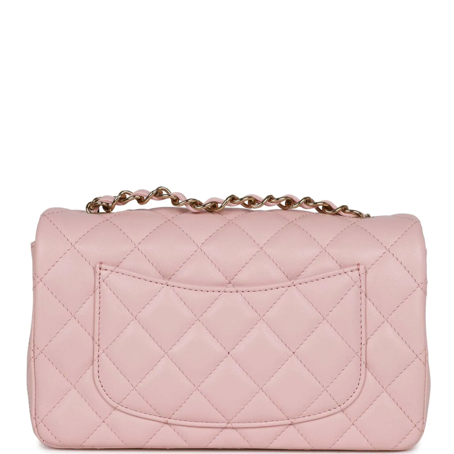 Chanel Mini Rectangular Flap Bag Pink Lambskin Light Gold Hardware