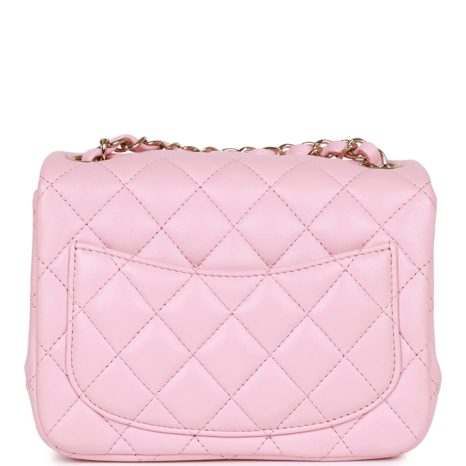 Chanel Mini Square Flap Pink Lambskin Light Gold Hardware