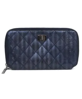 Chanel Navy Metallic Wallet