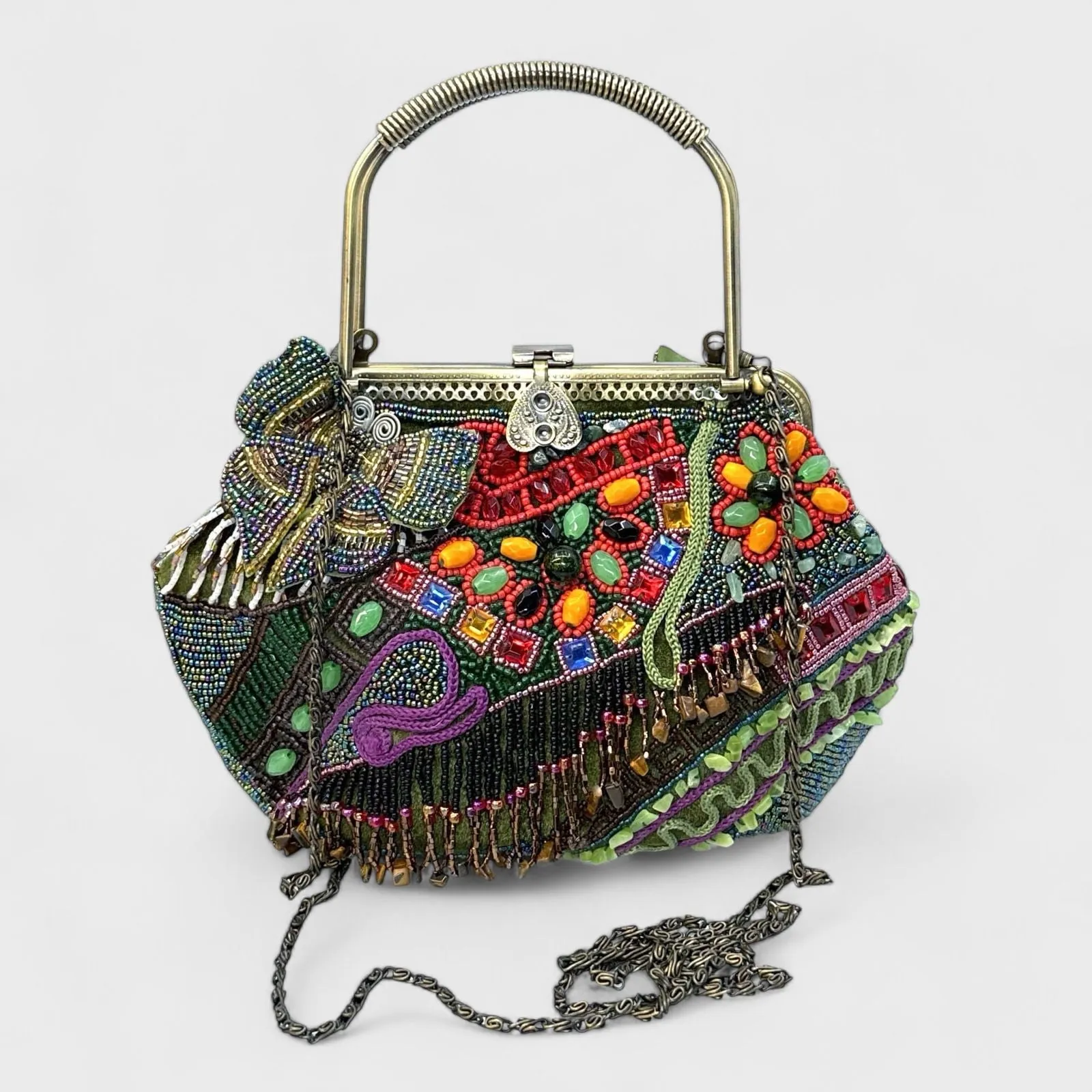 Chico’s Beaded Cross-Body Purse | Multicolor Boho Design | Pre-Owned