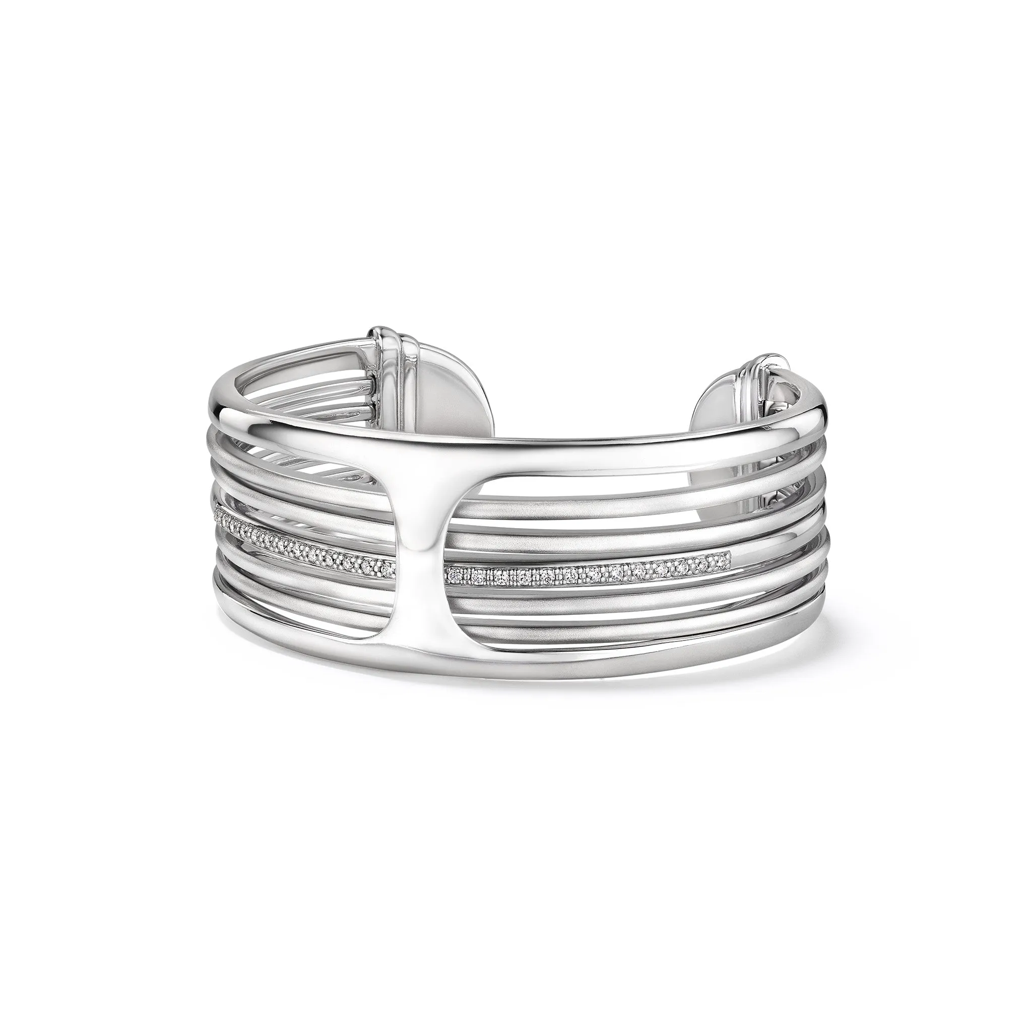 Cielo Multi Bangle Cuff with Diamonds