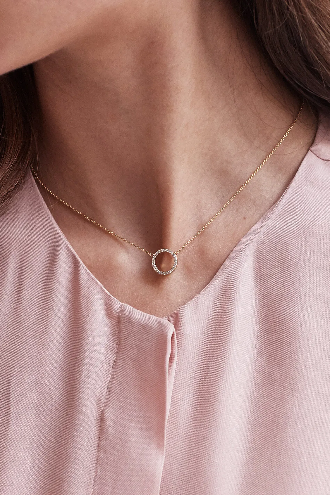 Circle CZ Necklace