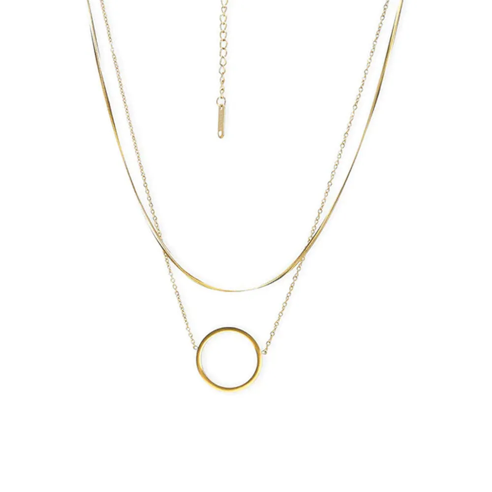 Circle Ring Double Layer Necklace