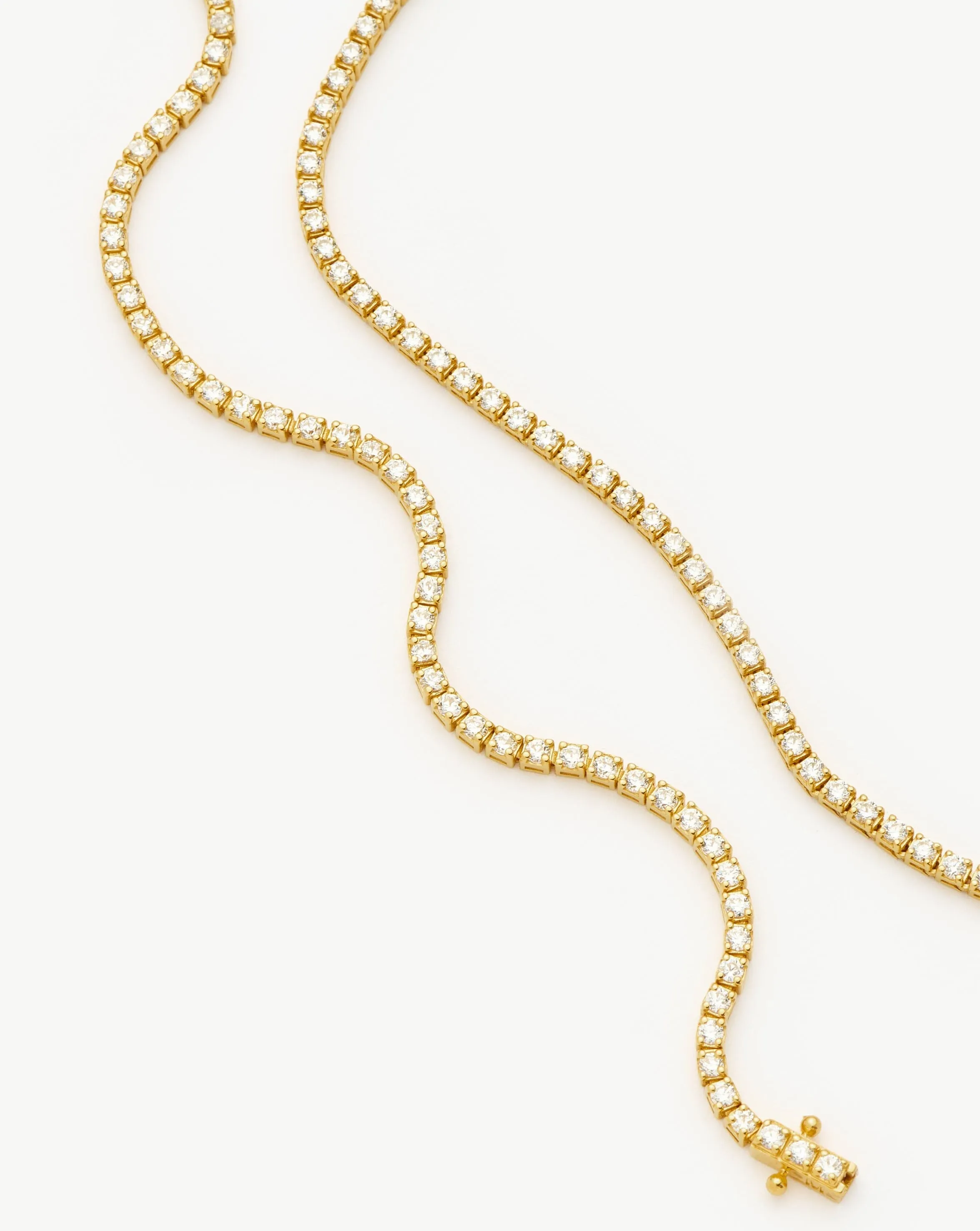 Classic Tennis Necklace & Bracelet Set | 18k Gold Vermeil Cubic Zirconia