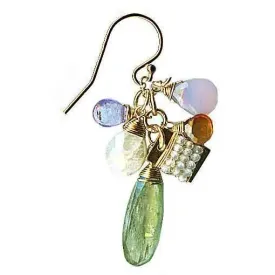 Clusters Earrings 5009 with Green Kyanite and Multi Gemstones by Michelle Pressler Jewelry