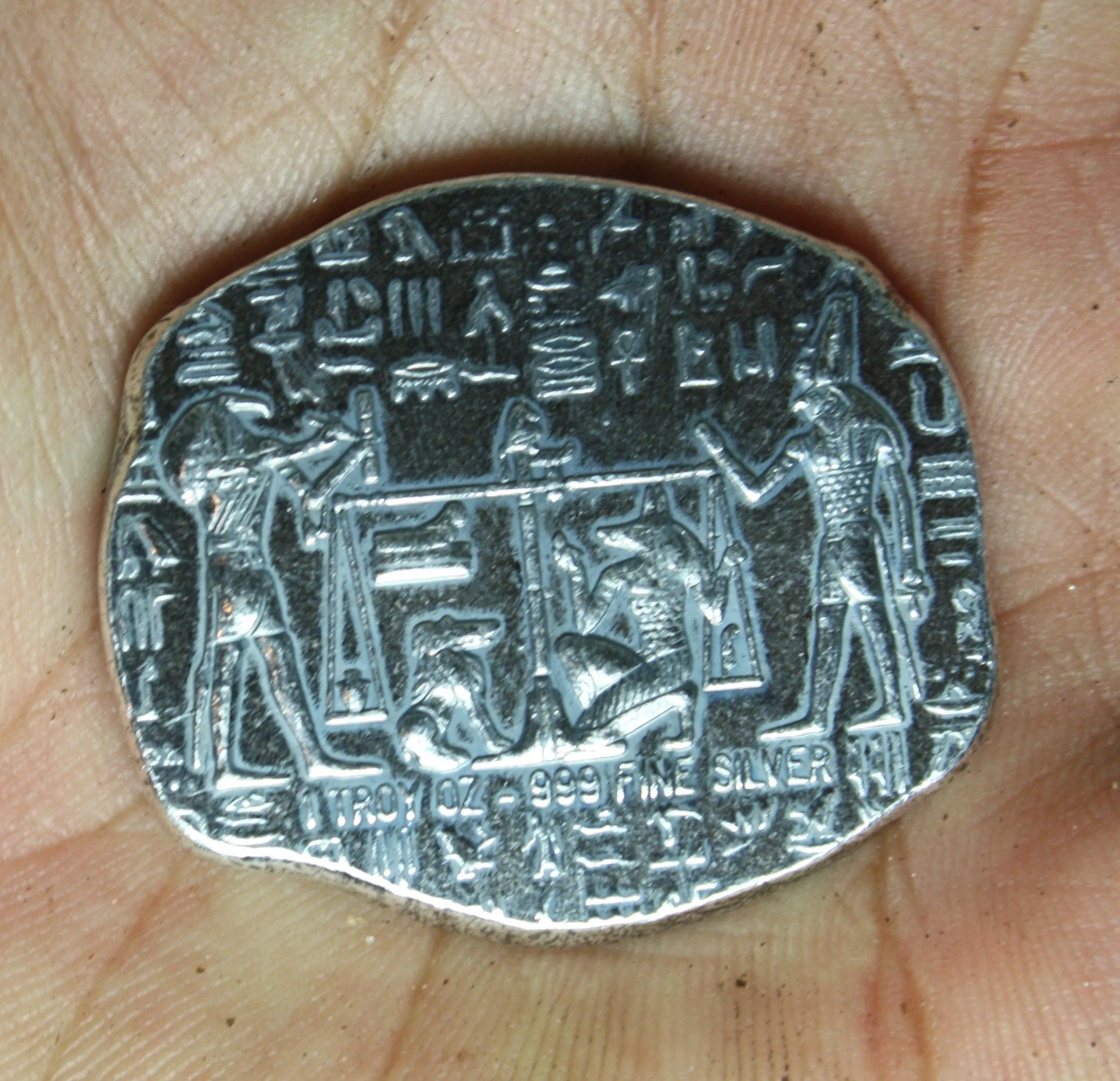 Collectible Silver Bar- 1 Troy Ounce - Silver Bullion - Egyptian Silver - Silver Totem - Vintage Silver Bars- 999 silver - Sterling Silver