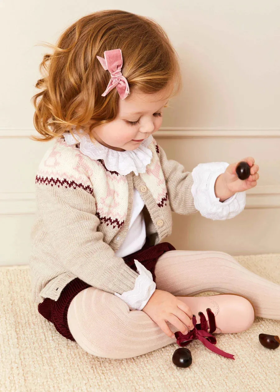 Corduroy Button Bloomers in Burgundy (3mths-2yrs)