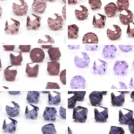 Crystal 6mm Bicone Purple Bundle - Pack of 6