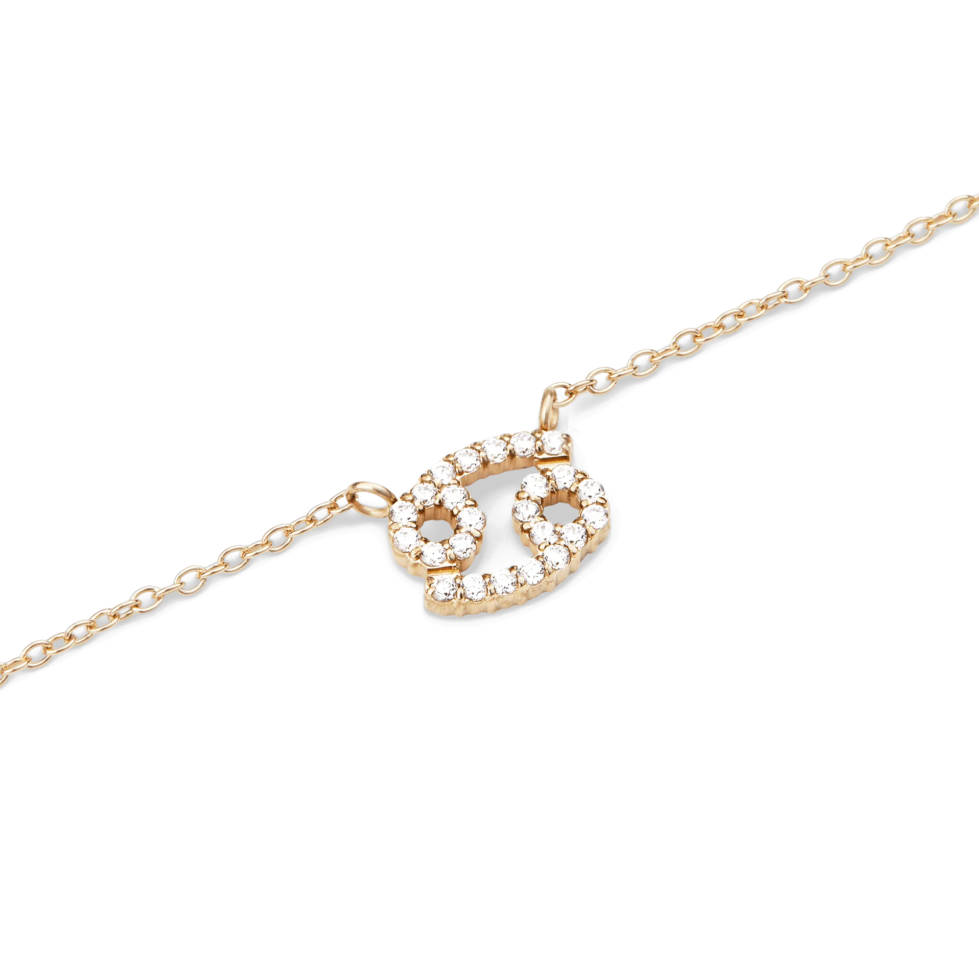 Crystal Zodiac Chain Necklace Gold