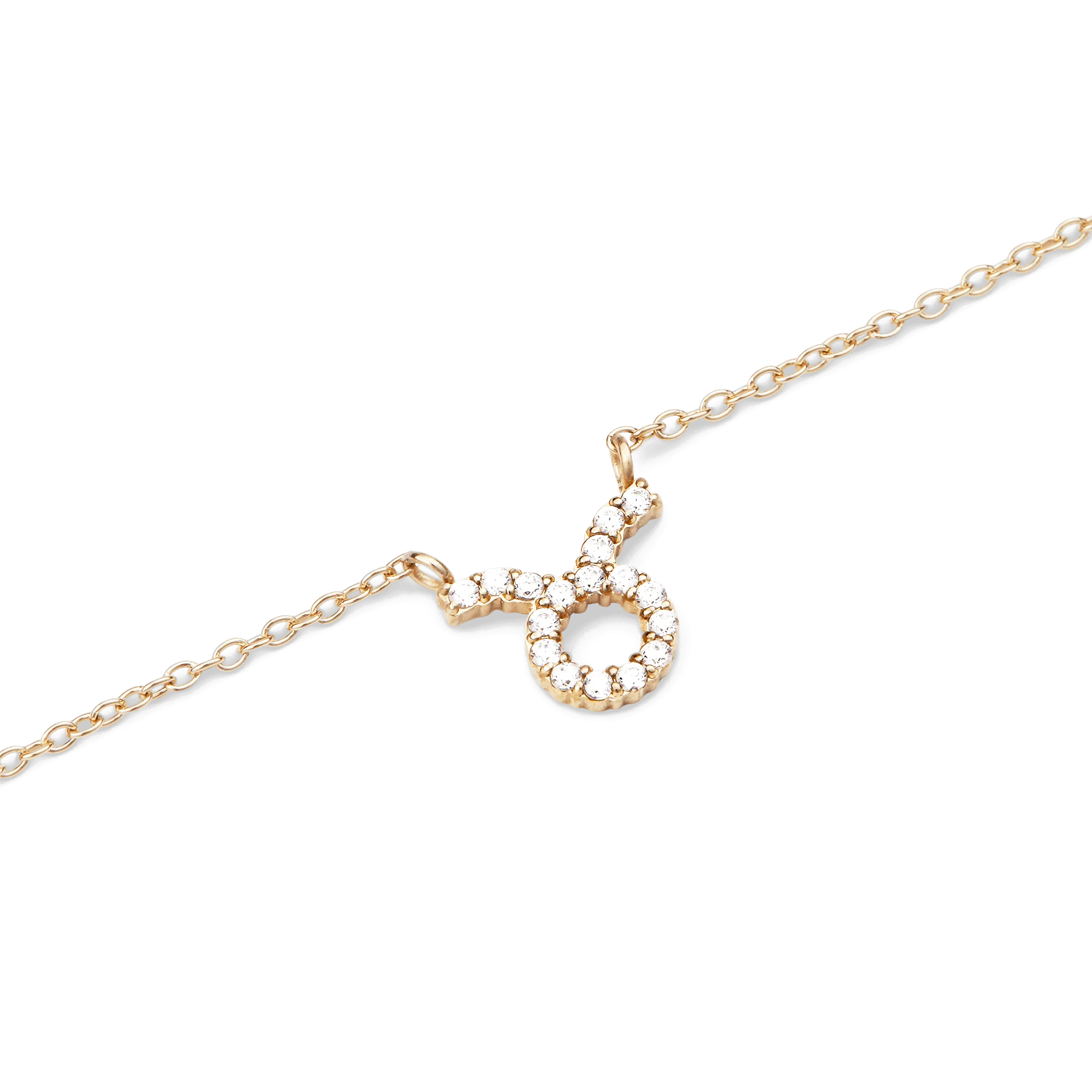 Crystal Zodiac Chain Necklace Gold