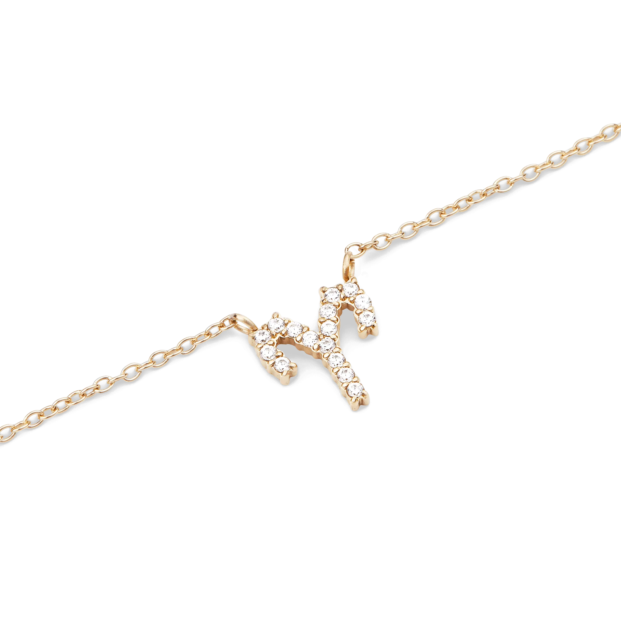 Crystal Zodiac Chain Necklace Gold