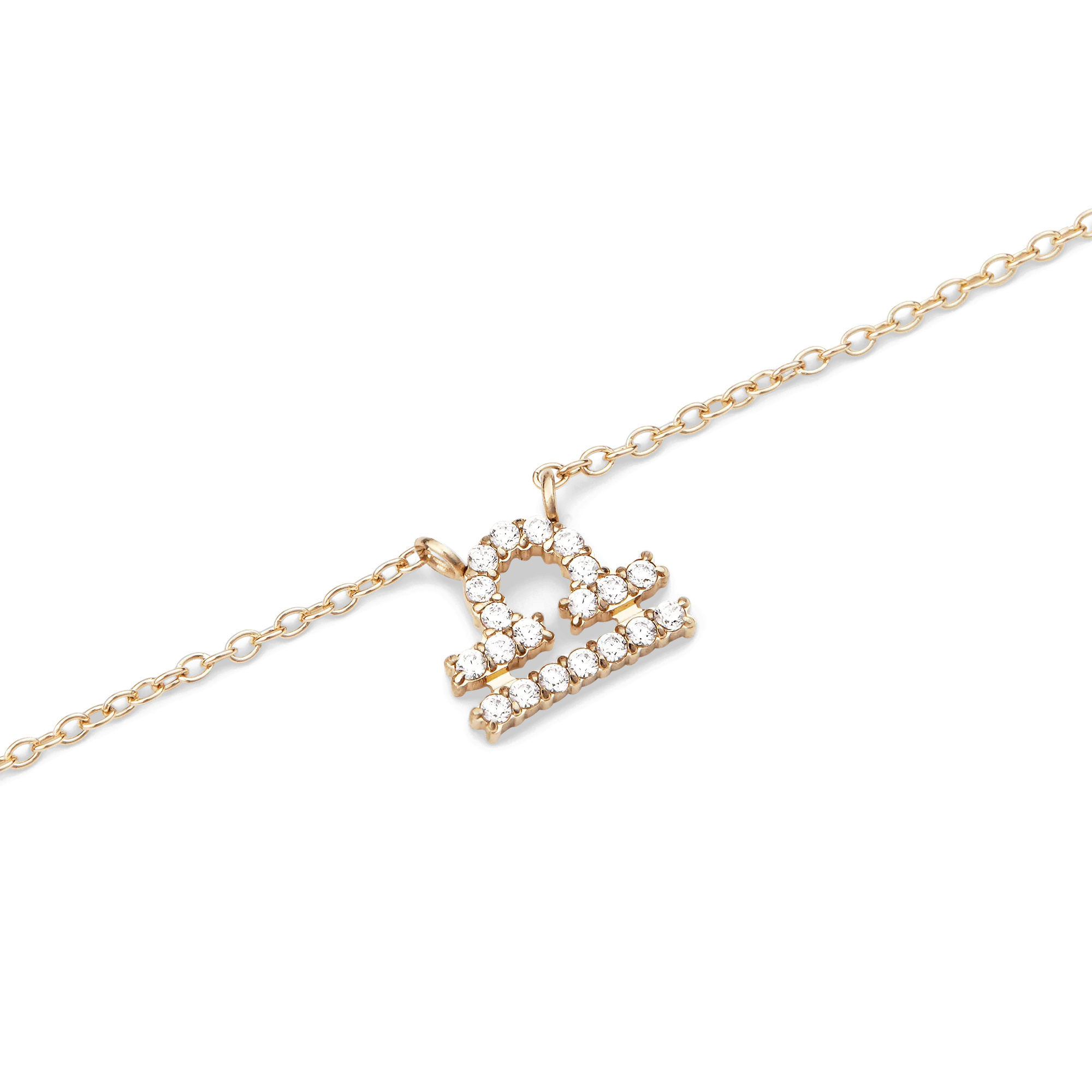 Crystal Zodiac Chain Necklace Gold