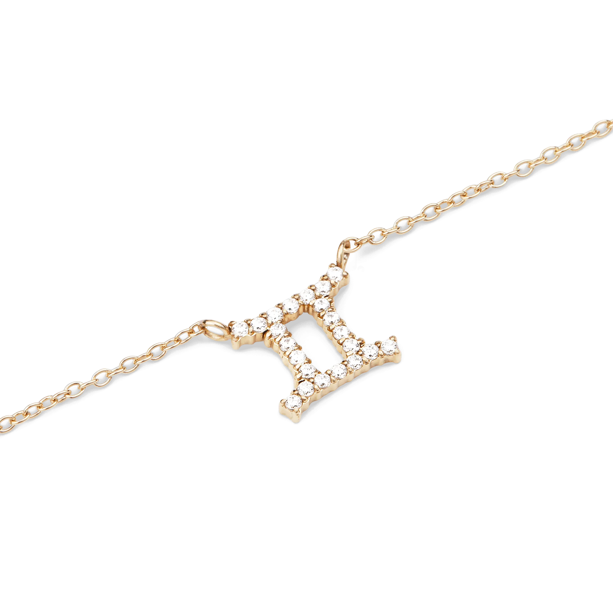 Crystal Zodiac Chain Necklace Gold