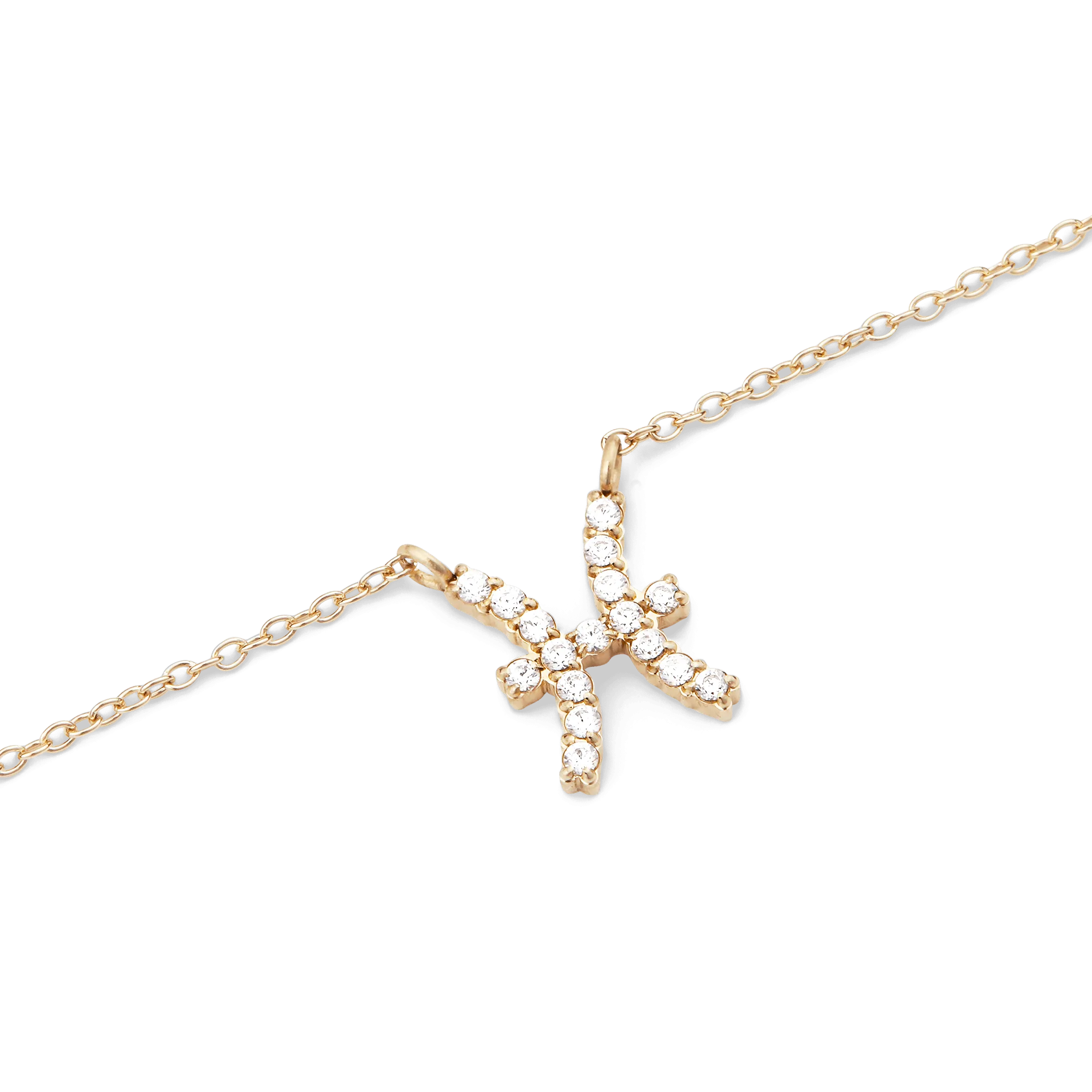 Crystal Zodiac Chain Necklace Gold