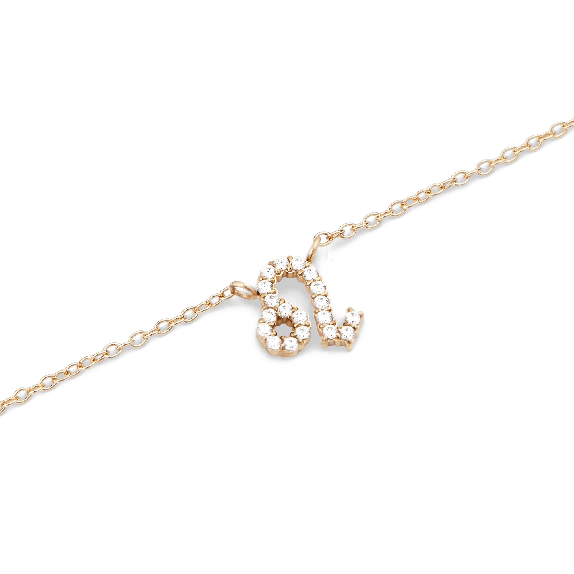 Crystal Zodiac Chain Necklace Gold