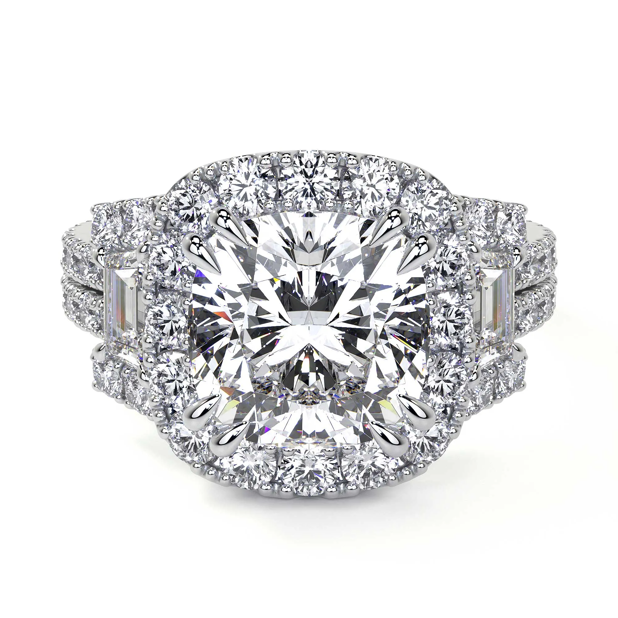 Cushion Cut Diamond Ring With Halo