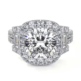 Cushion Cut Diamond Ring With Halo