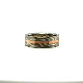 Custom Mokume Gane Gold & Silver Band