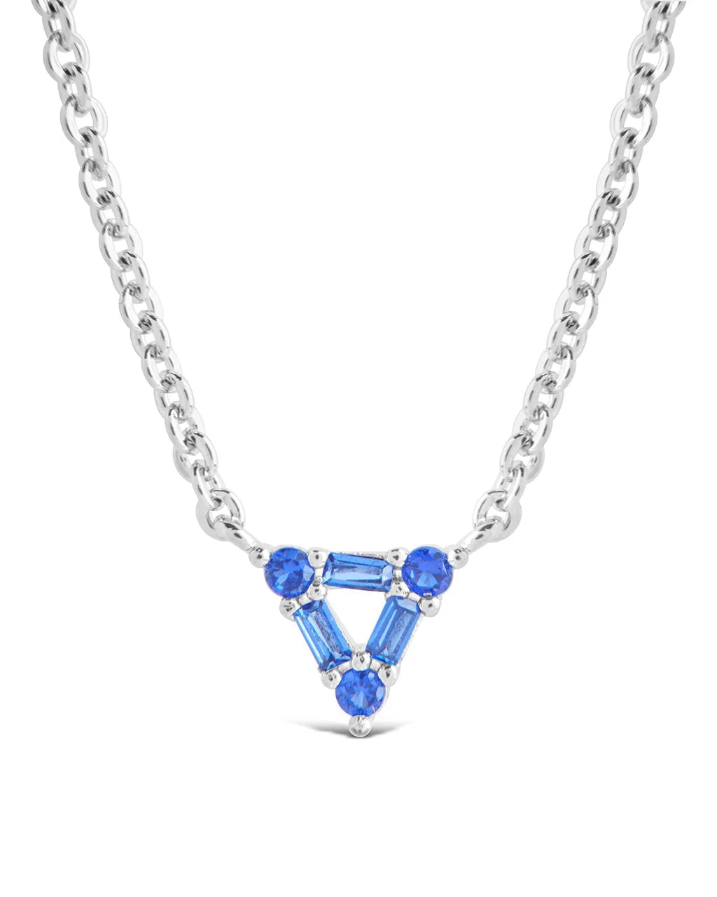 CZ Trinity Triangle Pendant Necklace