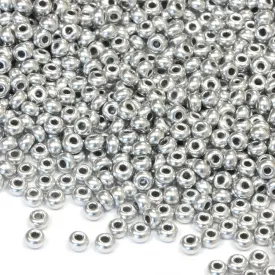 Czech Matte Metallic Silver Rocaille/Seed 8/0 - Pack of 3g