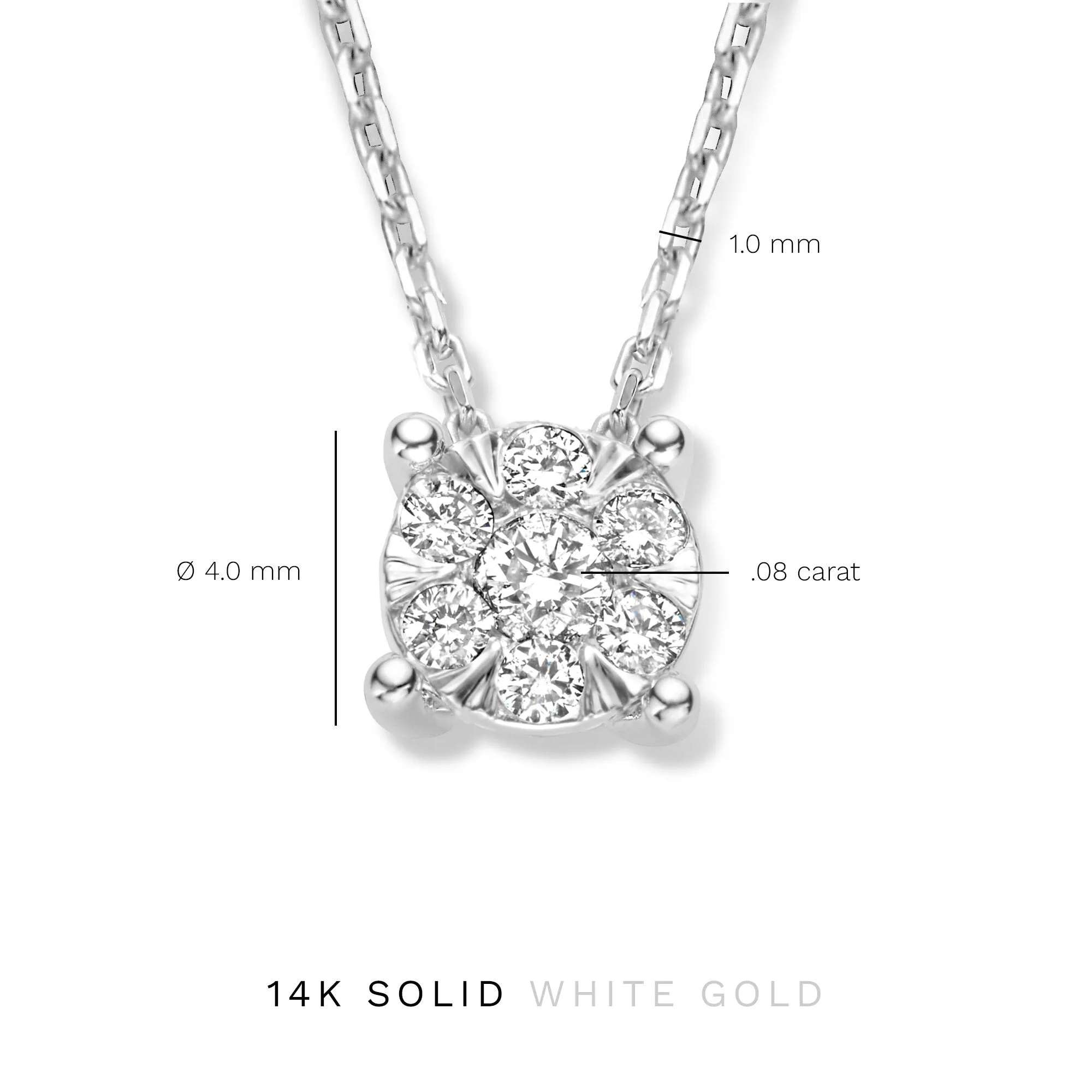 De la Paix Hanaé 14 karat white gold necklace with diamond 0.08 carat