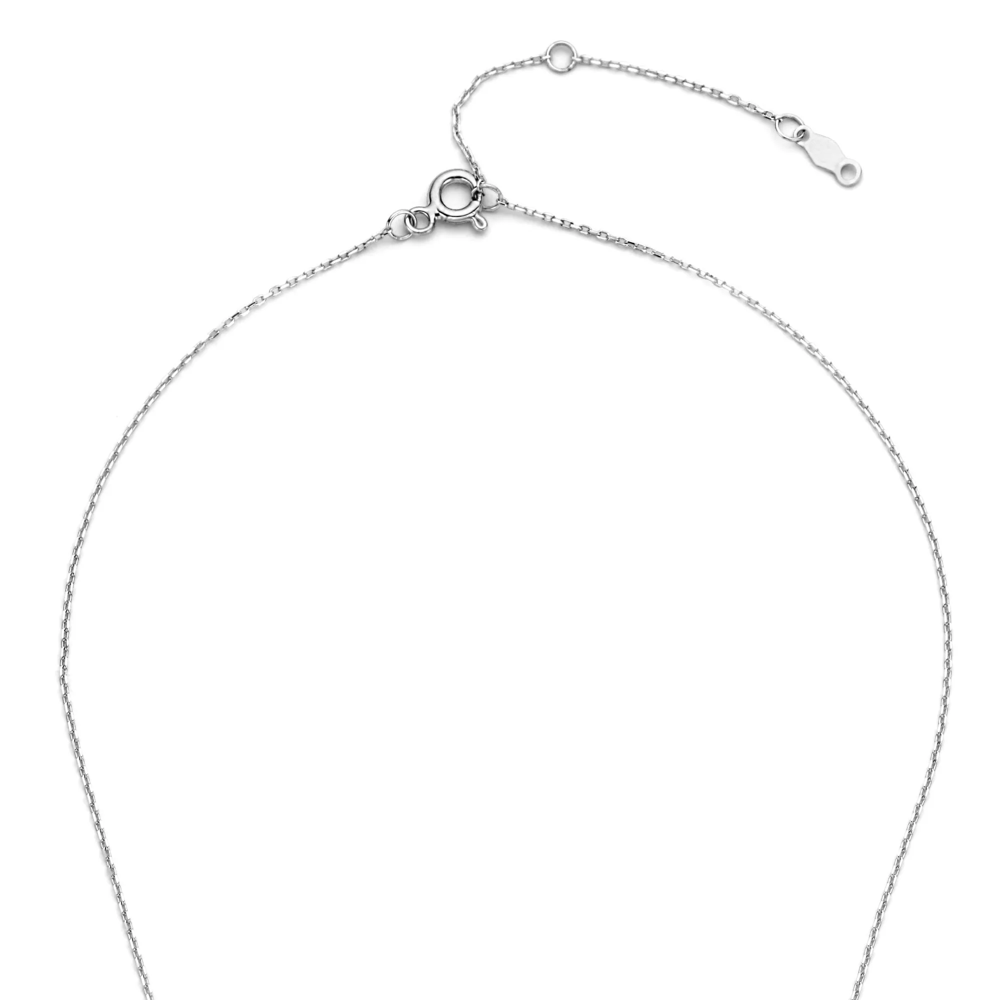 De la Paix Hanaé 14 karat white gold necklace with diamond 0.08 carat