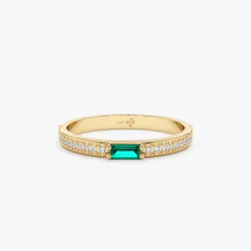 Diamond and Baguette Emerald Ring, Madilyn