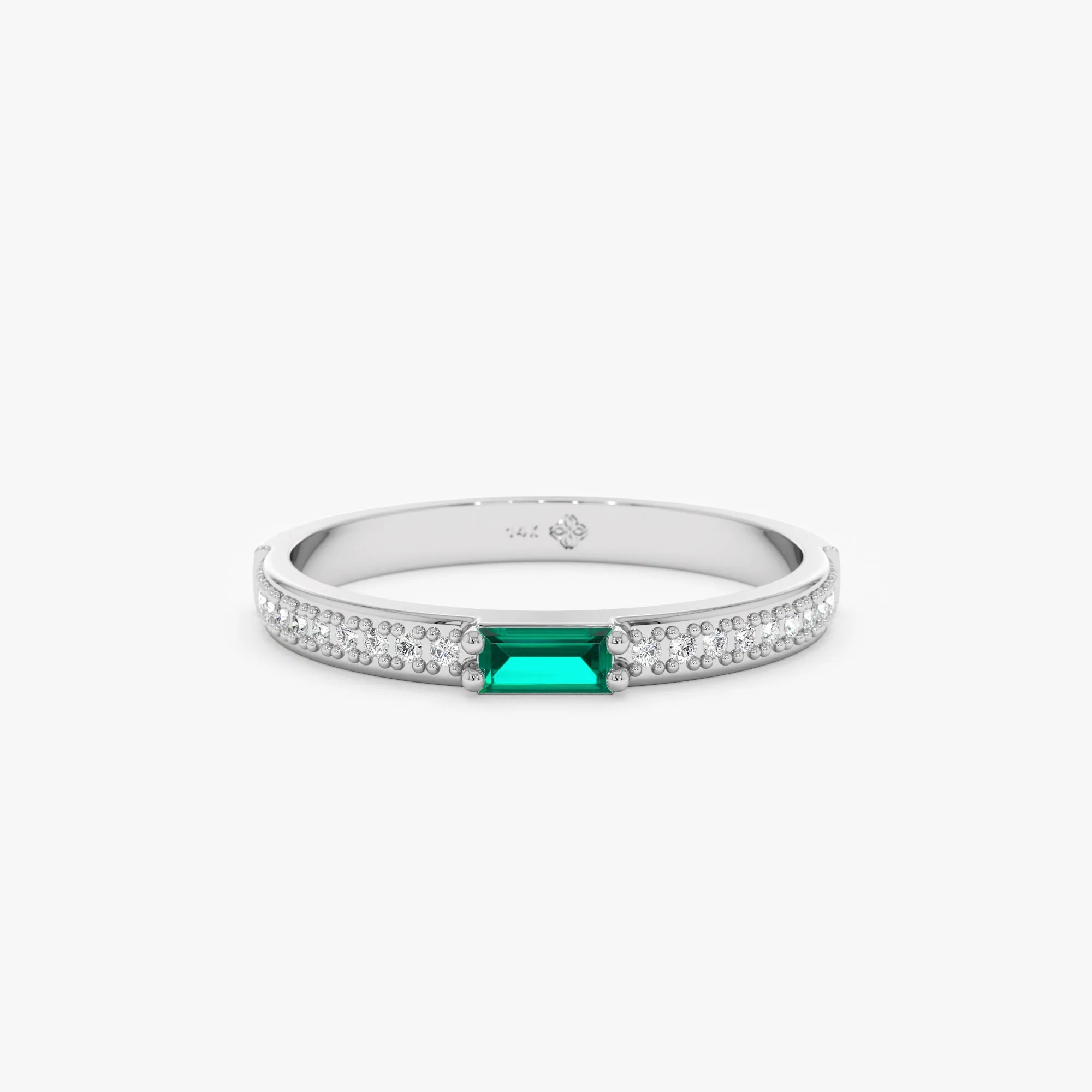 Diamond and Baguette Emerald Ring, Madilyn