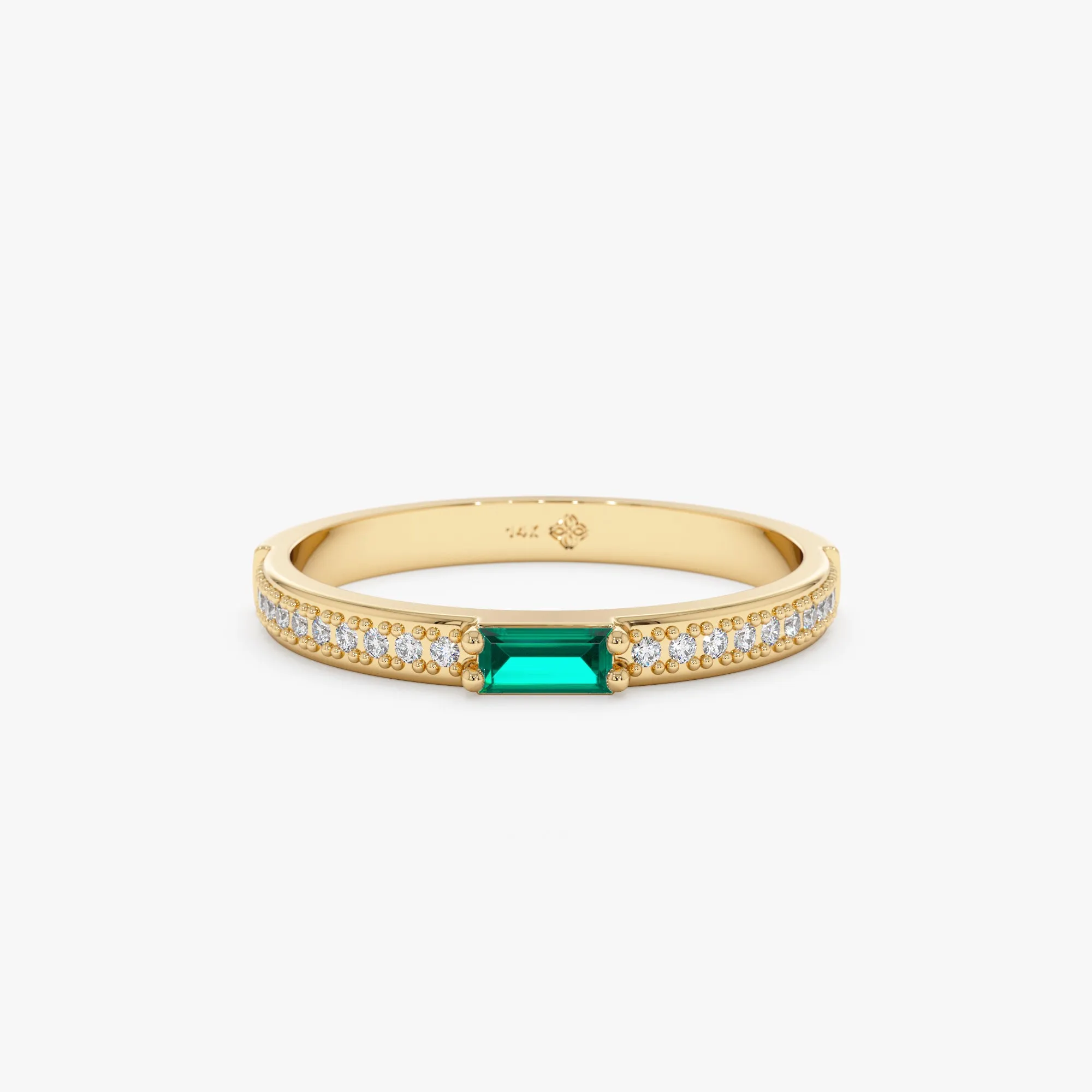 Diamond and Baguette Emerald Ring, Madilyn