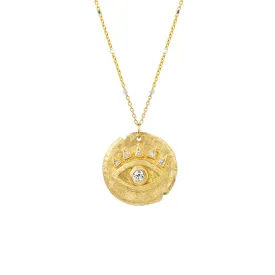 Diamond Baby Eye of Protection Coin Pendant