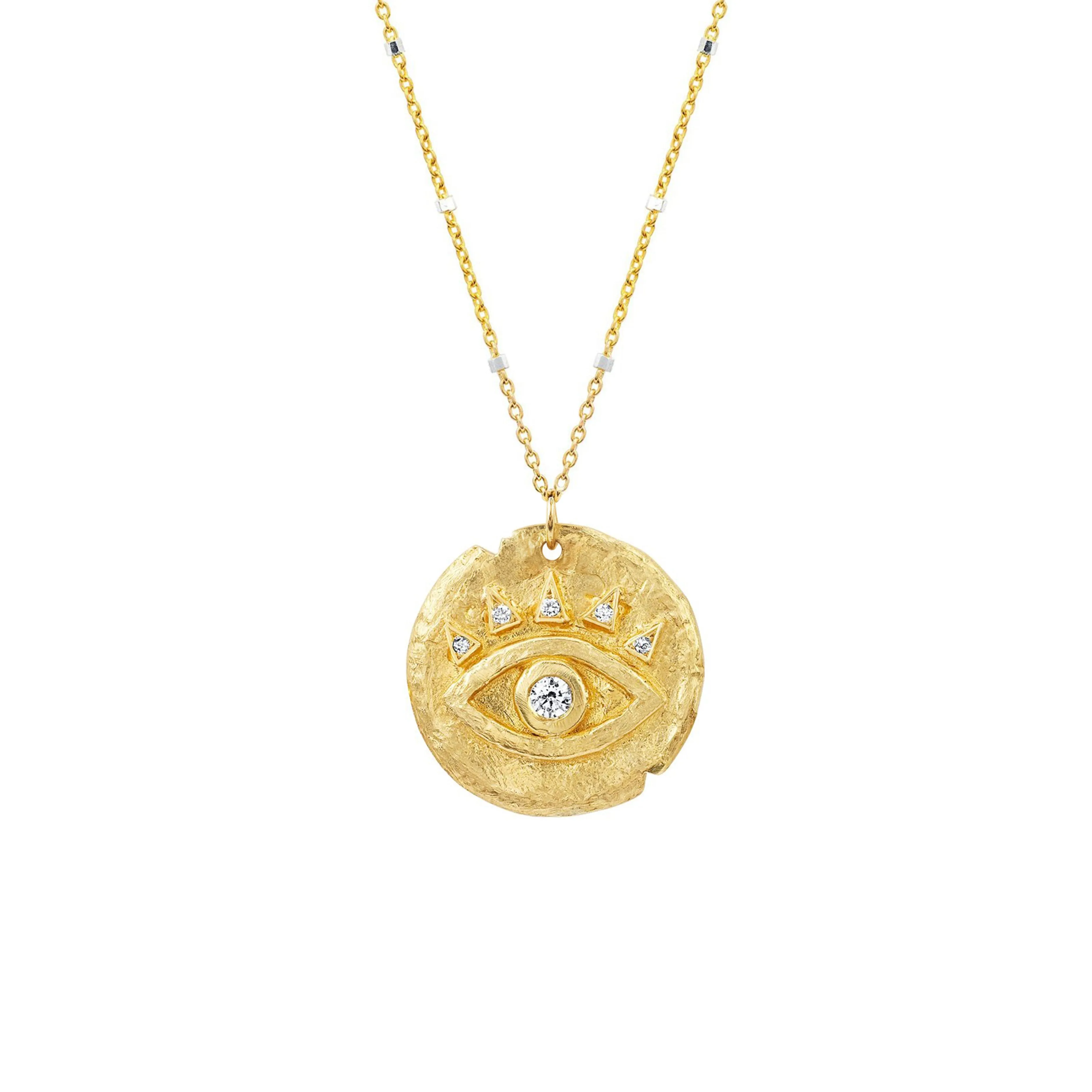 Diamond Baby Eye of Protection Coin Pendant