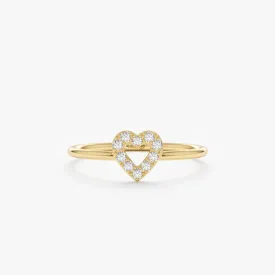 Diamond Heart Outline Ring, Penelope