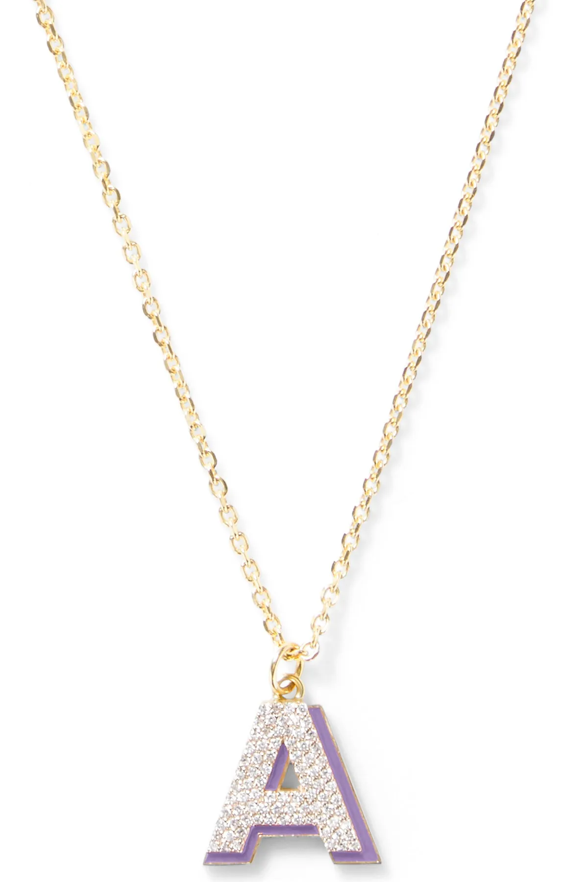 Diamond Letter with Enamel Shadow Necklace