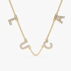 Diamond Name Station Necklace, Etta