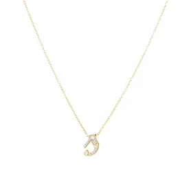 Diamond Pavé Cursive Initial Necklace