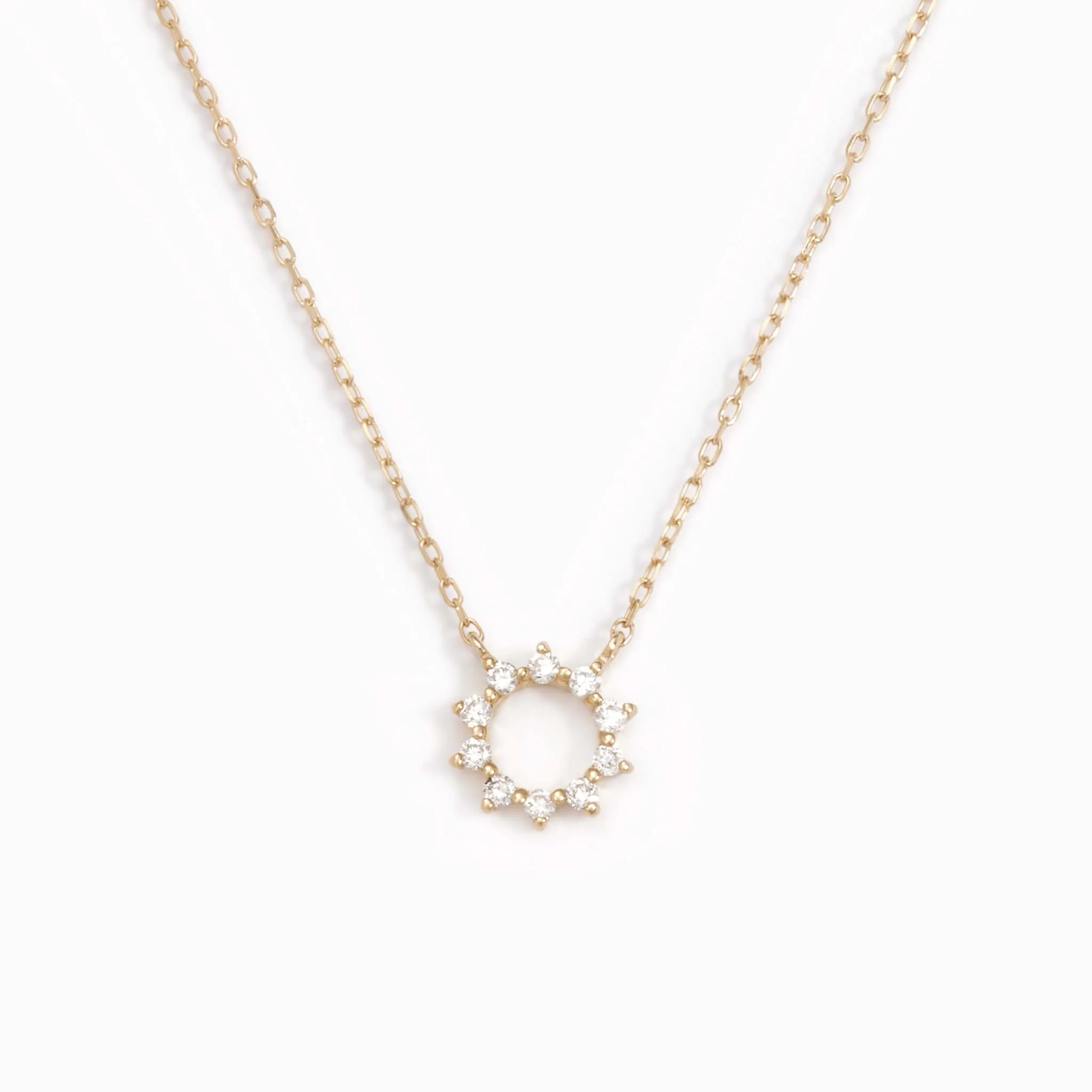 Diamond Sun Necklace 14k Gold - Lova