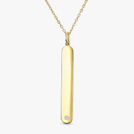 Diamond Vertical Tag Necklace, Brooke