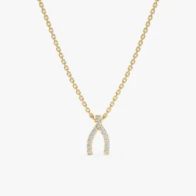 Diamond Wishbone Necklace, Luckiest