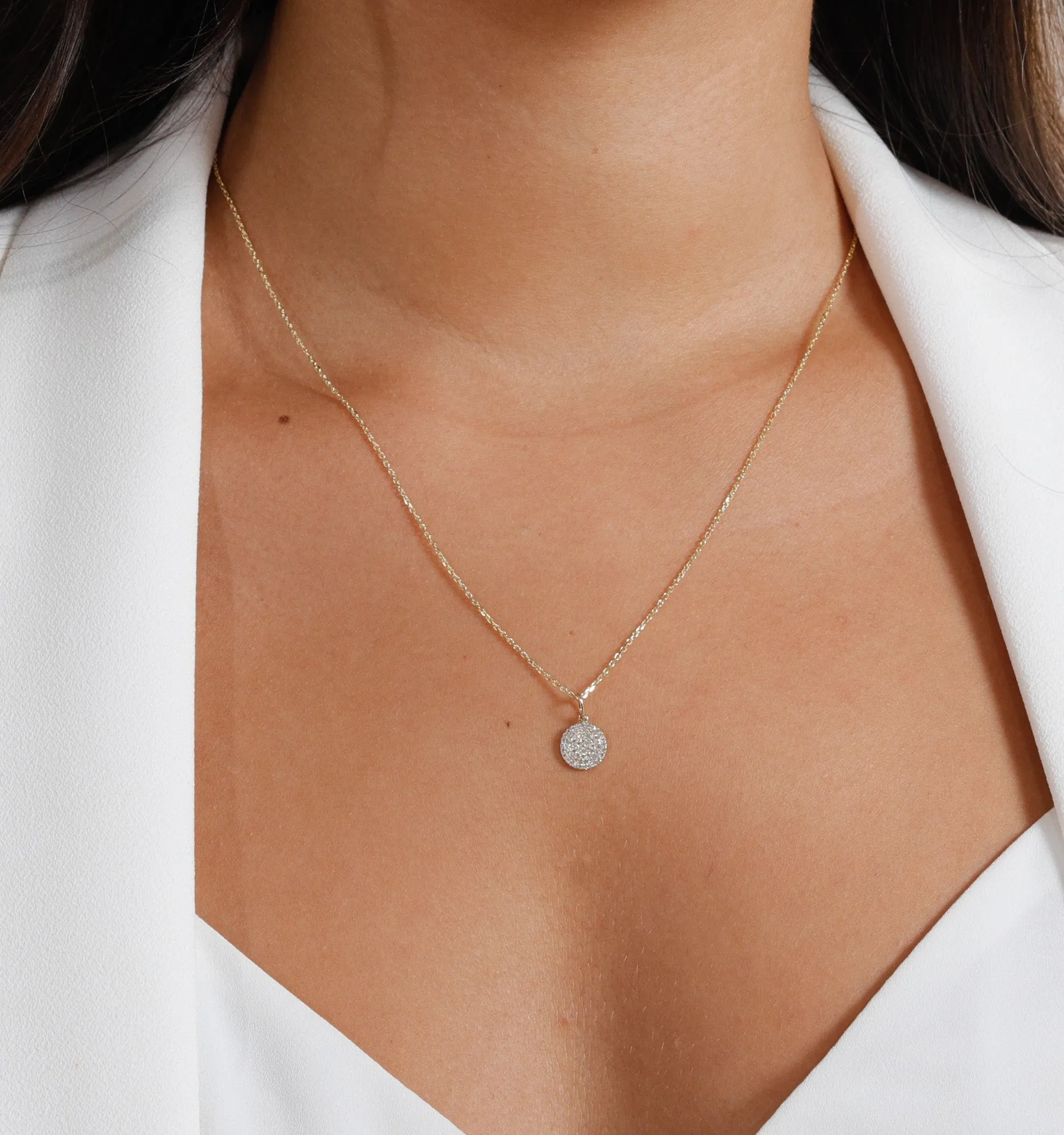 Disk Diamond Necklace