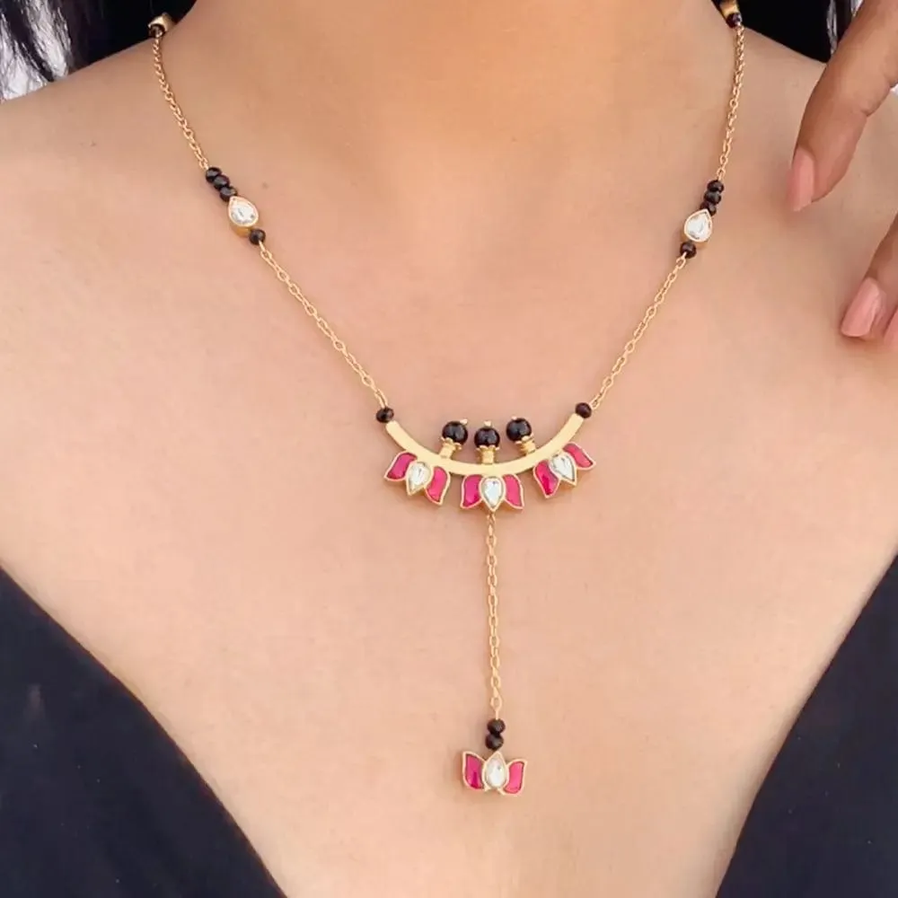 Divine Lotus Mangalsutra Necklace