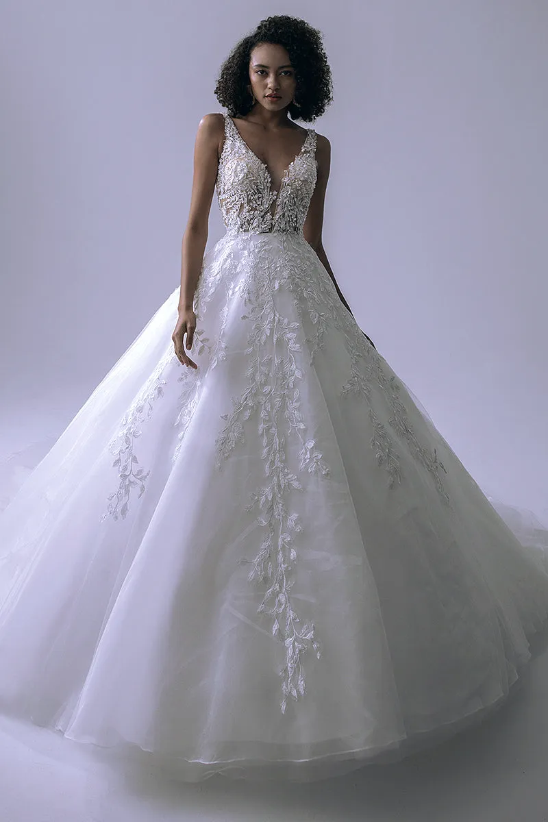 Dream Lace Applique Tulle A-Line Wedding Dress