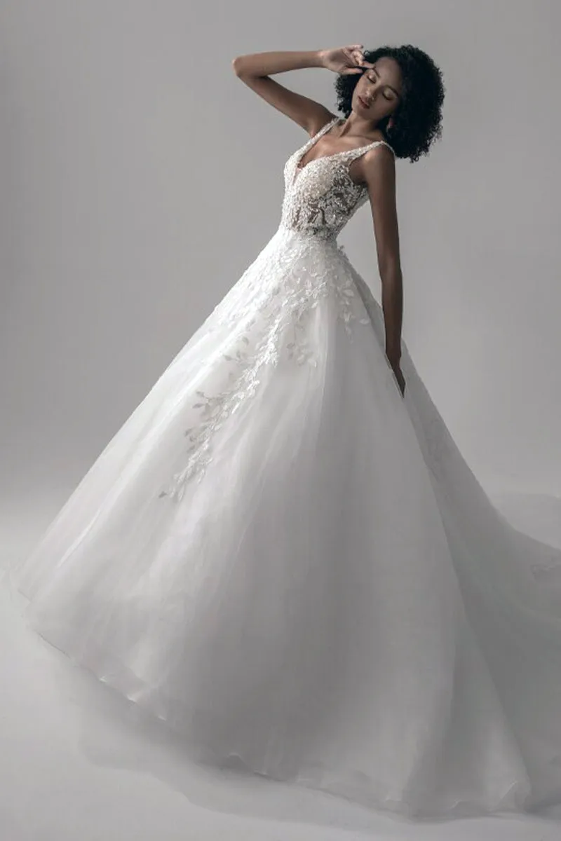 Dream Lace Applique Tulle A-Line Wedding Dress