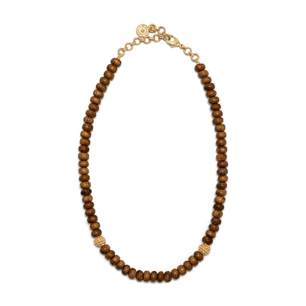 Earth Goddess Single Strand Necklace, 16" 2'' - Teak