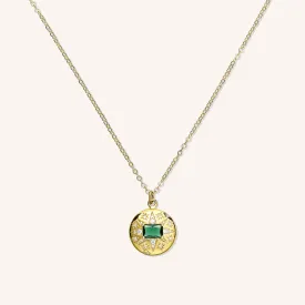 Emerald Sun Pendant Necklace