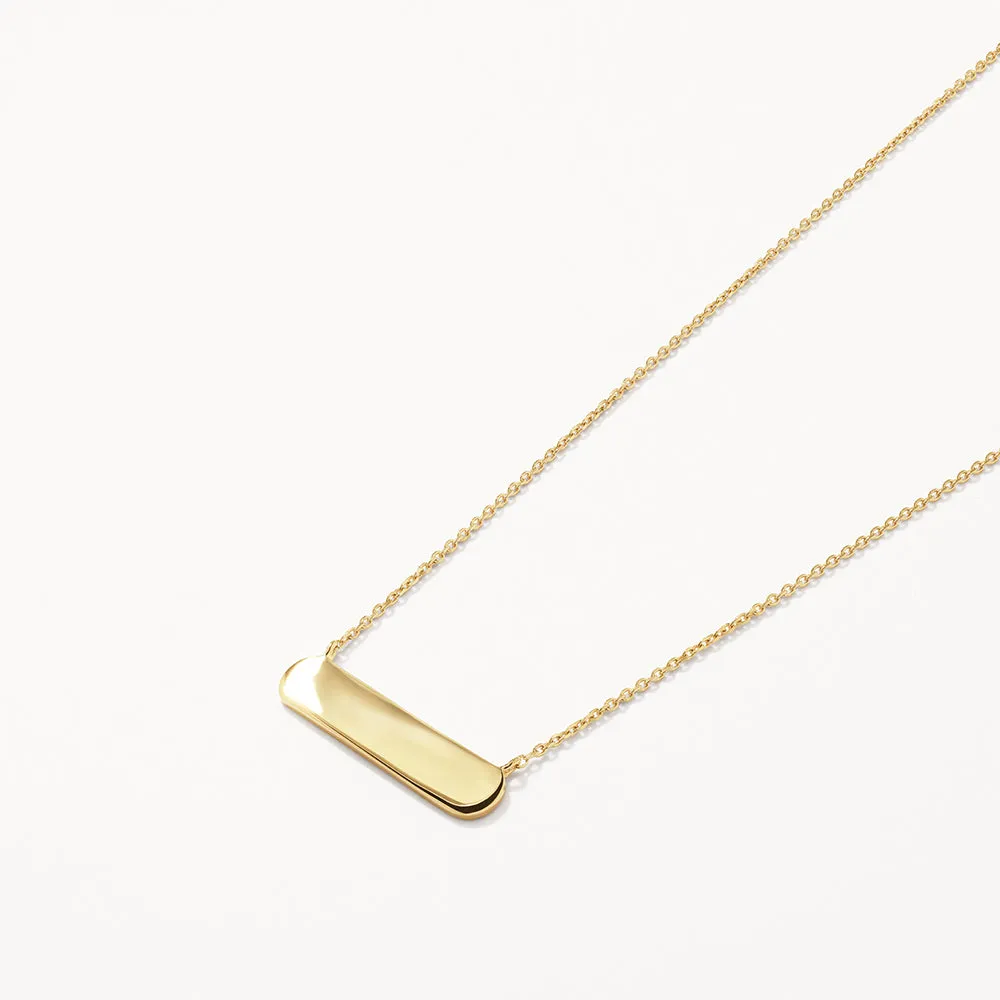 Engravable Horizontal Bar Necklace in Gold