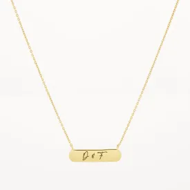 Engravable Horizontal Bar Necklace in Gold